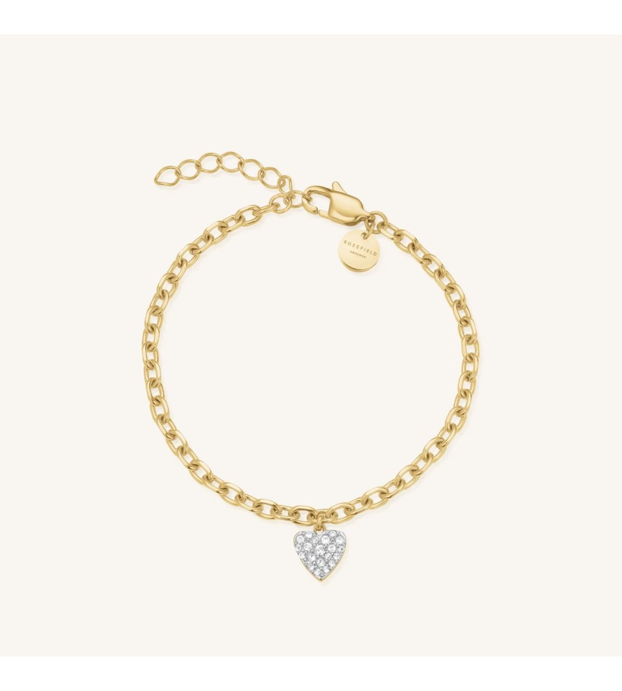 Rosefield staal vergulde armband met bedel