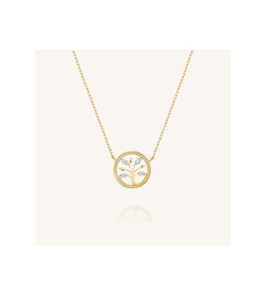 Rosefield staal vergulde collier met bedel