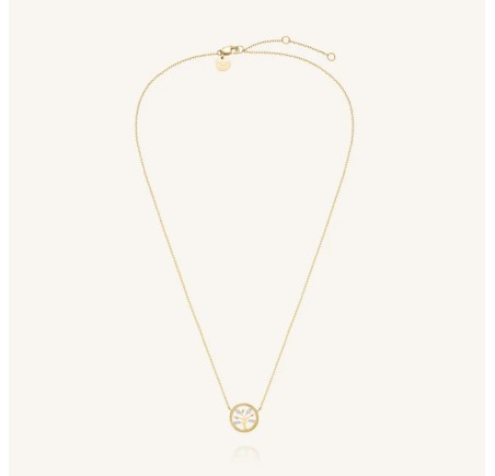 Rosefield staal vergulde collier met bedel  Tree of Life Necklace Gold JNLNG-J1319