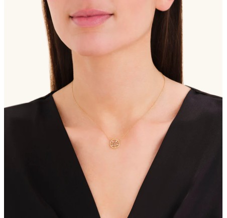 Rosefield staal vergulde collier met bedel  Tree of Life Necklace Gold JNLNG-J1319