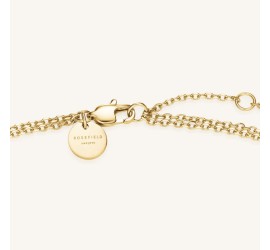 Rosefield staal vergulde collier met bedel  Love Connection Necklace Gold JNLCG-J1315