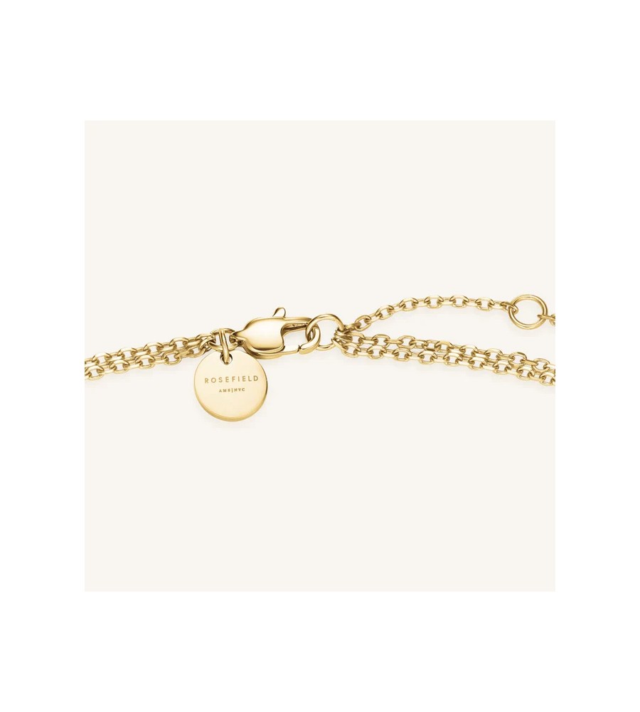 Rosefield staal vergulde collier met bedel