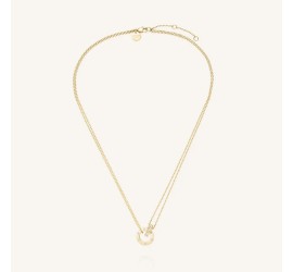 Rosefield staal vergulde collier met bedel  Love Connection Necklace Gold JNLCG-J1315