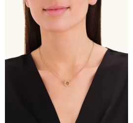 Rosefield staal vergulde collier met bedel  Love Connection Necklace Gold JNLCG-J1315