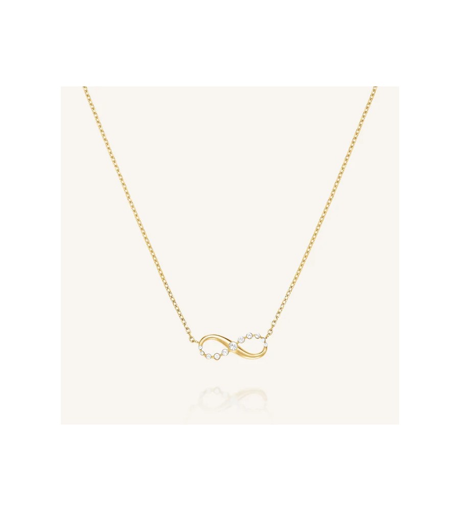 Rosefield staal verguld collier met Infinity