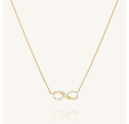 Rosefield staal verguld collier met Infinity  Infinity Necklace Gold JNING-J1311