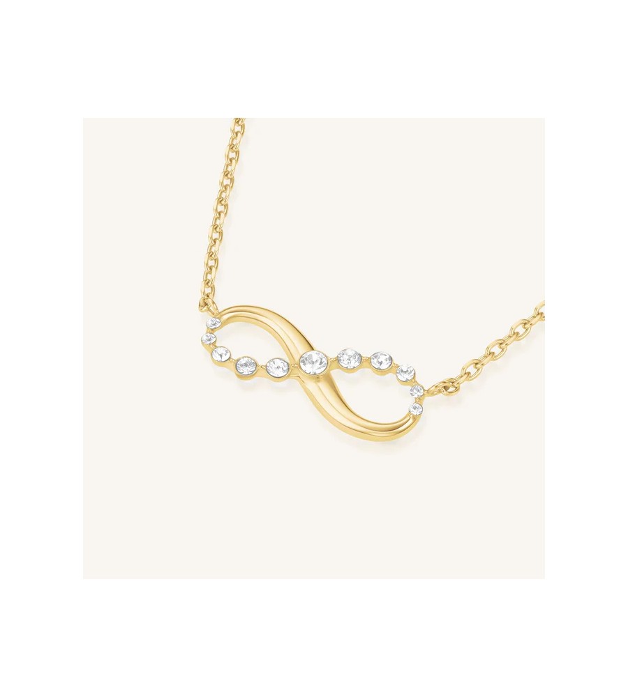 Rosefield staal verguld collier met Infinity