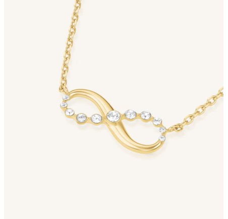 Rosefield staal verguld collier met Infinity  Infinity Necklace Gold JNING-J1311