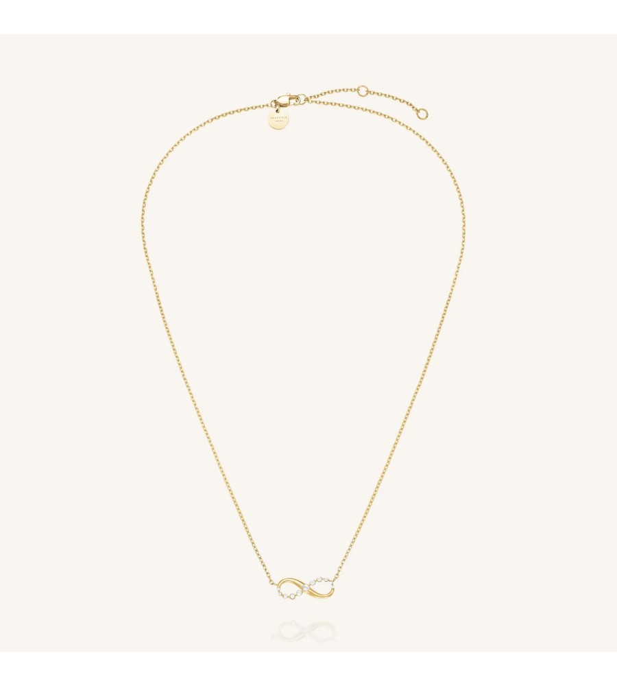 Rosefield staal verguld collier met Infinity