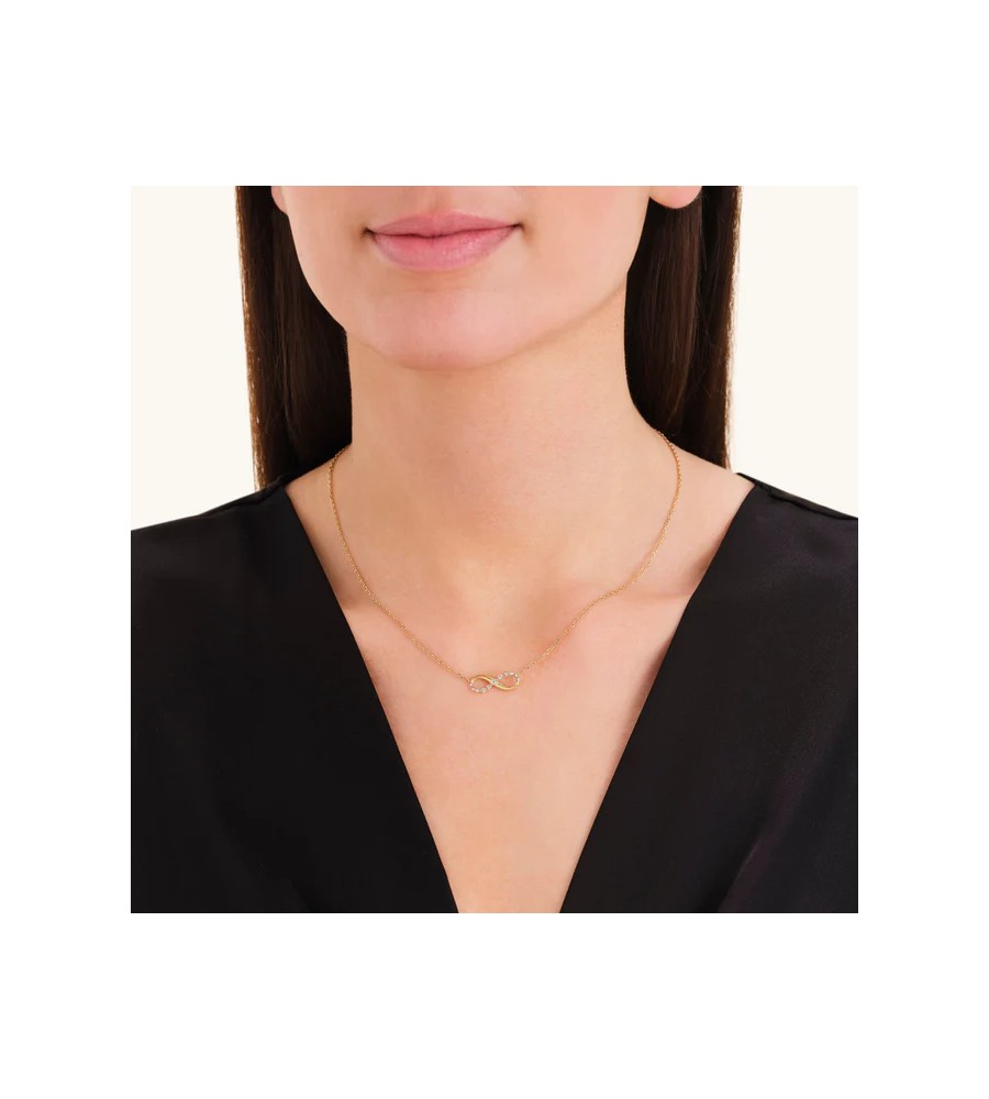 Rosefield staal verguld collier met Infinity