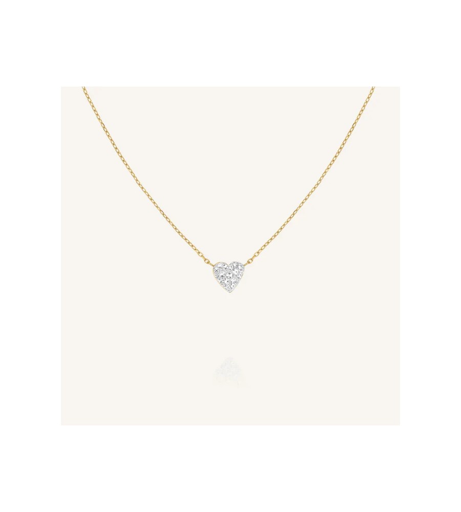 Rosefield staal verguld collier met hart hanger