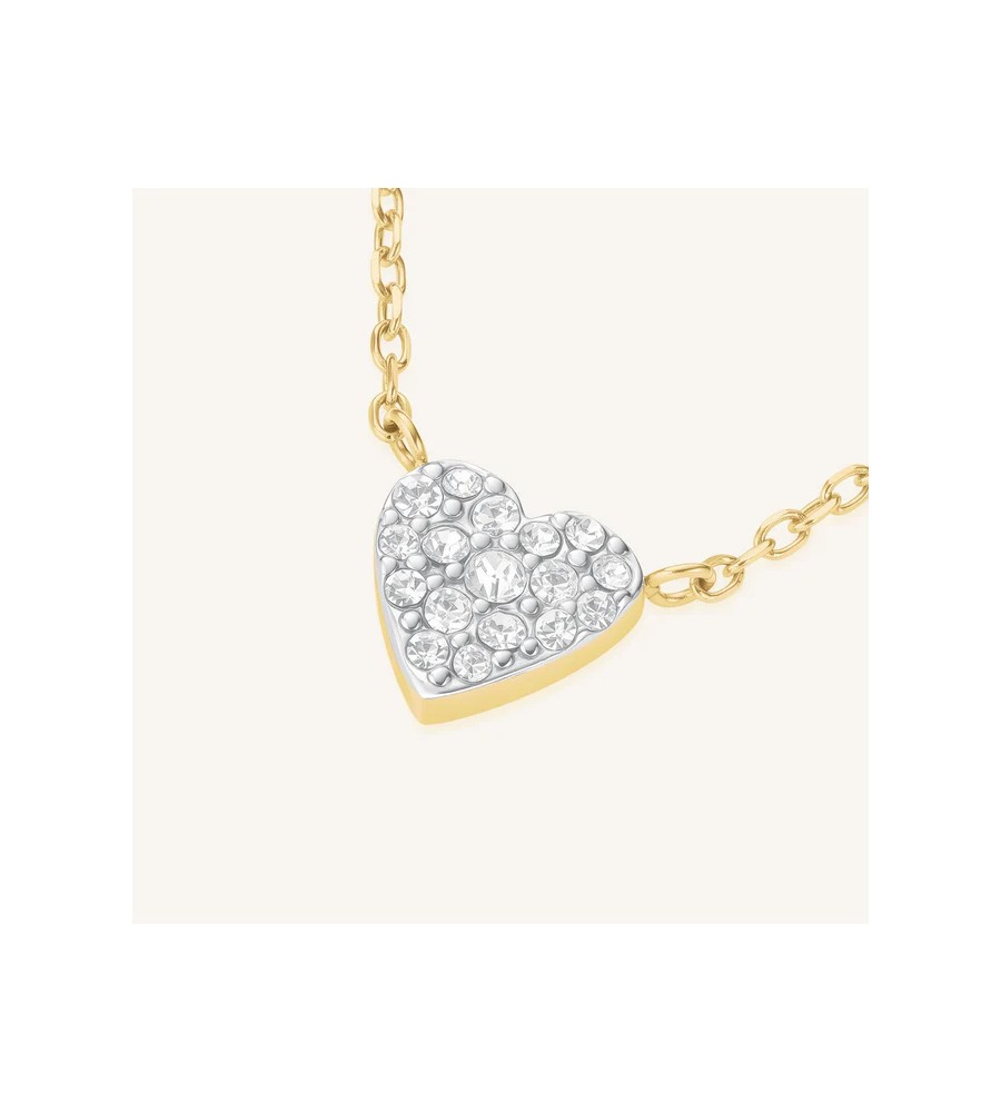 Rosefield staal verguld collier met hart hanger