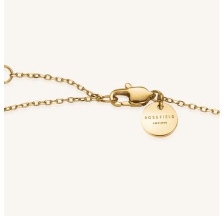 Rosefield staal verguld collier met hart hanger  Pave Heart Necklace Gold  JNPHG-J1273