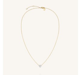 Rosefield staal verguld collier met hart hanger  Pave Heart Necklace Gold  JNPHG-J1273