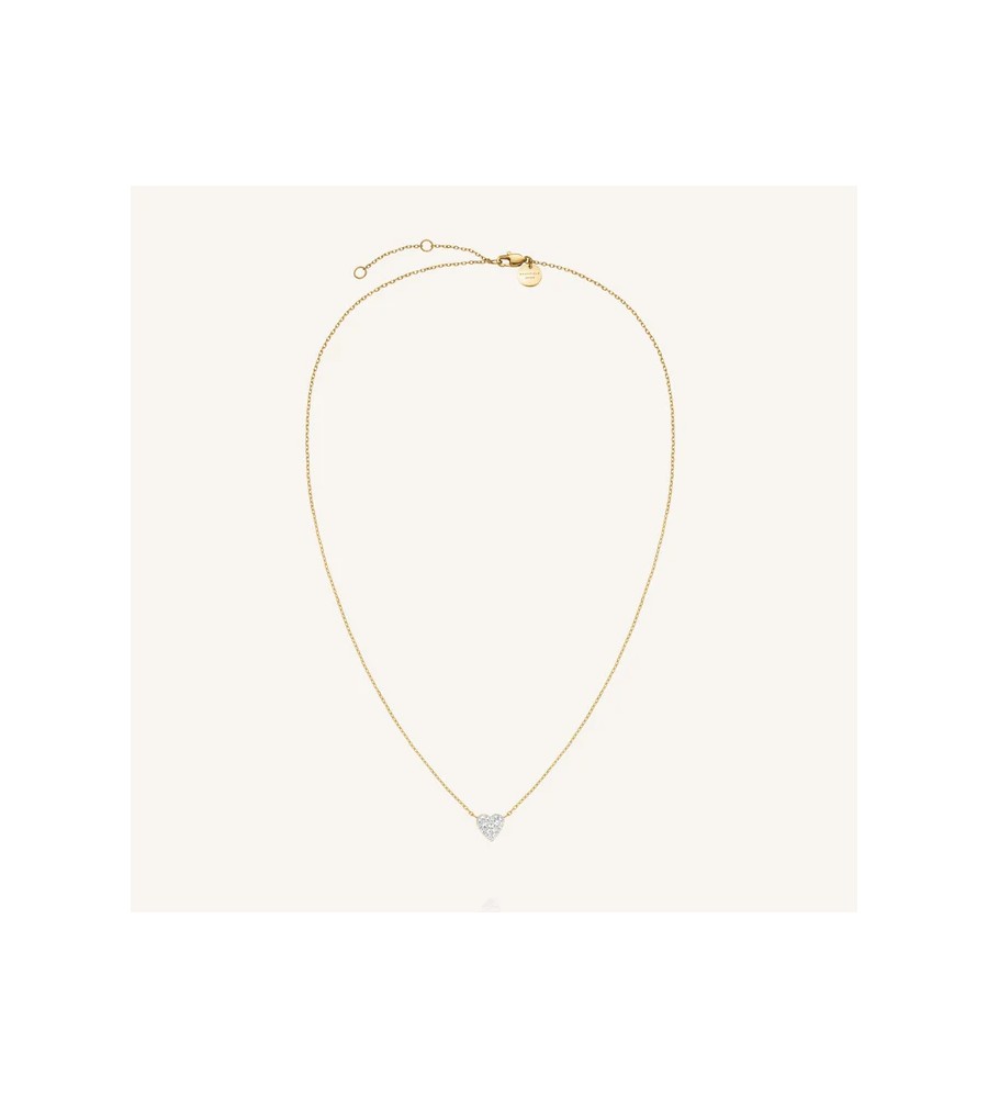 Rosefield staal verguld collier met hart hanger