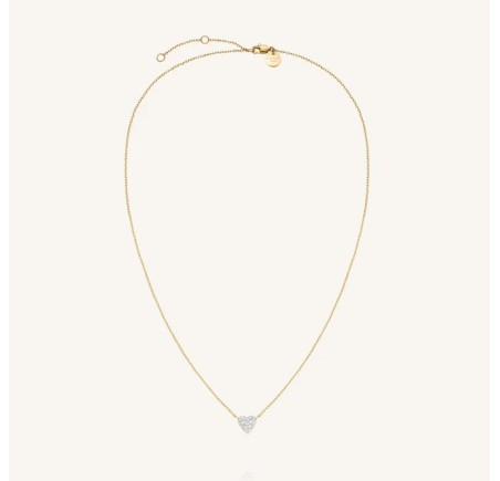 Rosefield staal verguld collier met hart hanger  Pave Heart Necklace Gold  JNPHG-J1273