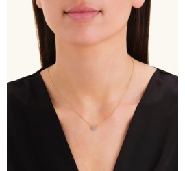 Rosefield staal verguld collier met hart hanger  Pave Heart Necklace Gold  JNPHG-J1273