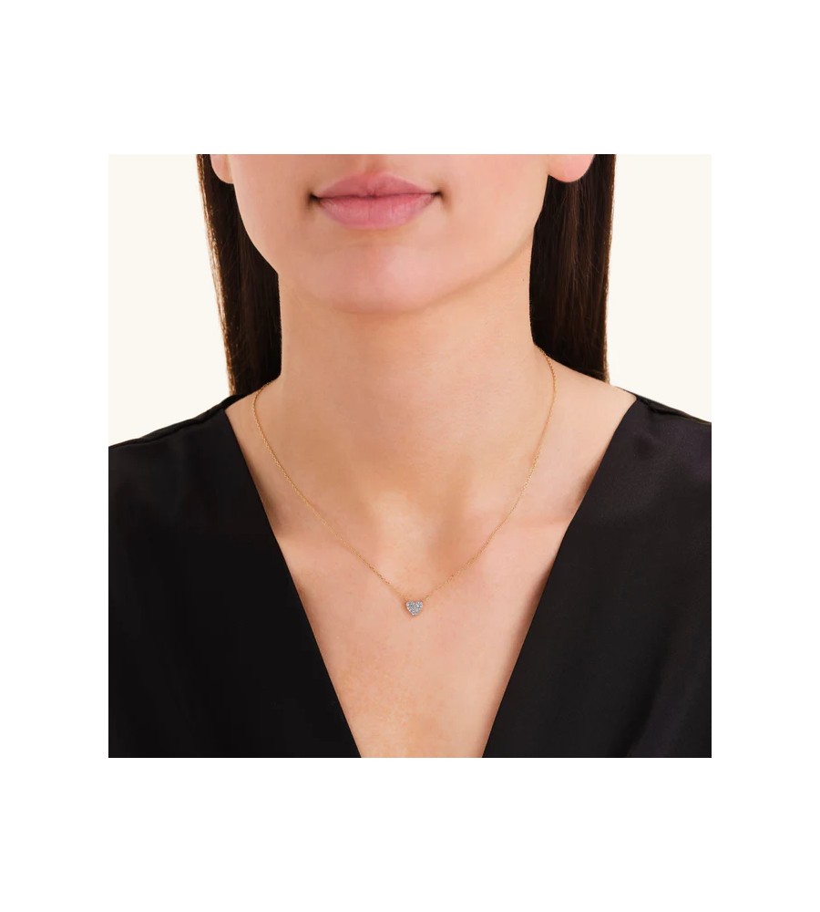 Rosefield staal verguld collier met hart hanger