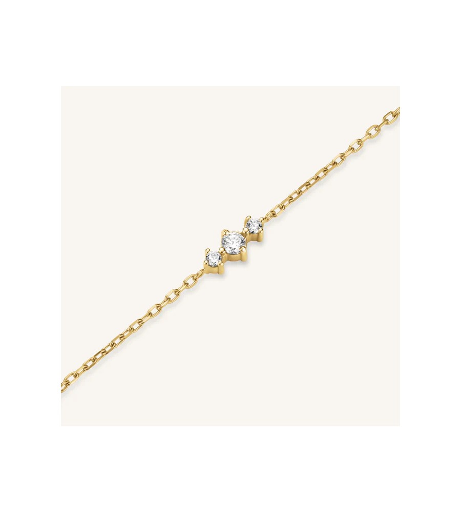 Rosefield staal verguld collier met zirkonia