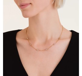 Rosefield staal verguld collier met zirkonia  Triple Cryastals Necklace Gold JNTCG-J1015