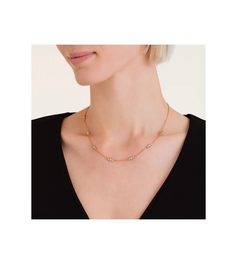 Rosefield staal verguld collier met zirkonia
