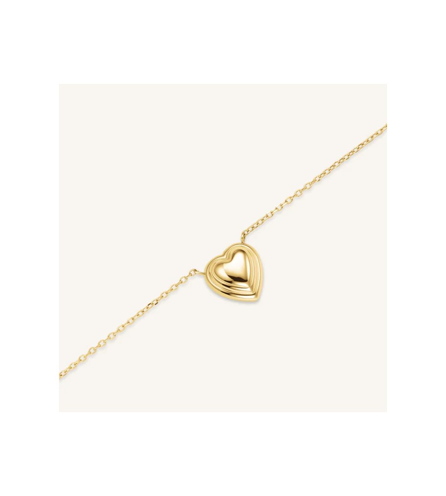 Rosefield staal verguld collier met hart hanger