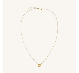 Rosefield staal verguld collier met hart hanger  Ridged Puffy Heart Necklace Gold  JNPHG-J1008