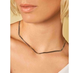 Rosefield stalen collier   Snake Necklace Silver  JNFSS-J528