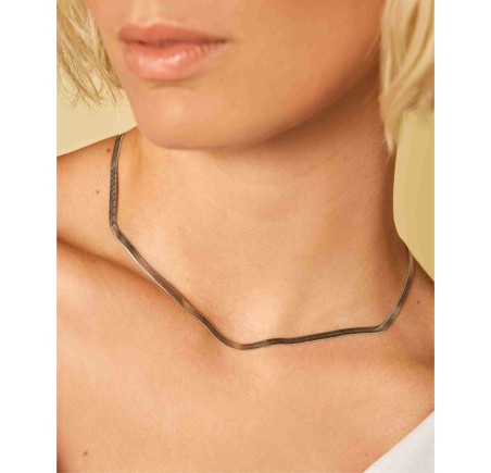 Rosefield stalen collier   Snake Necklace Silver  JNFSS-J528