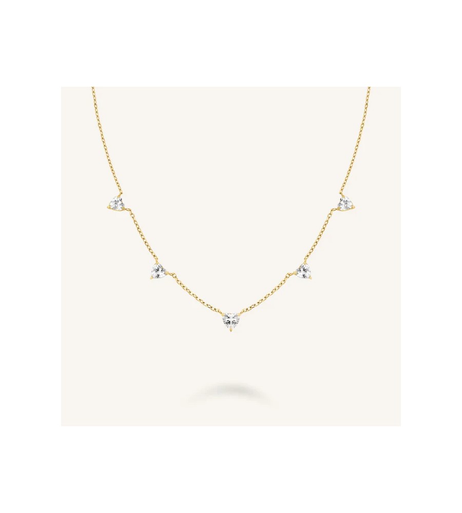 Rosefield staal verguld collier met zirkonia