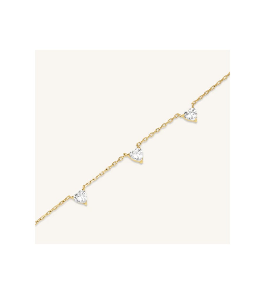 Rosefield staal verguld collier met zirkonia