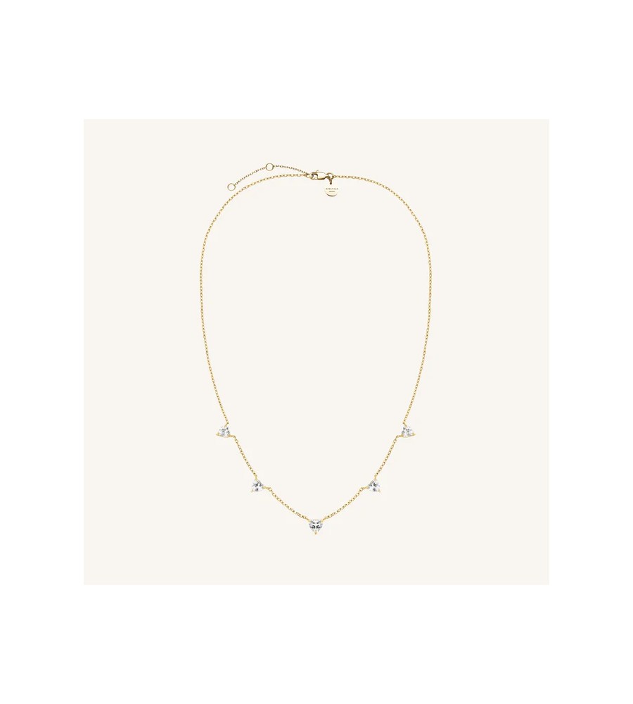 Rosefield staal verguld collier met zirkonia
