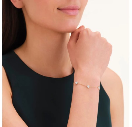Rosefield staal verguld armband met hartjes  3 Hearts Bracelet Gold  JB3HG-J1278