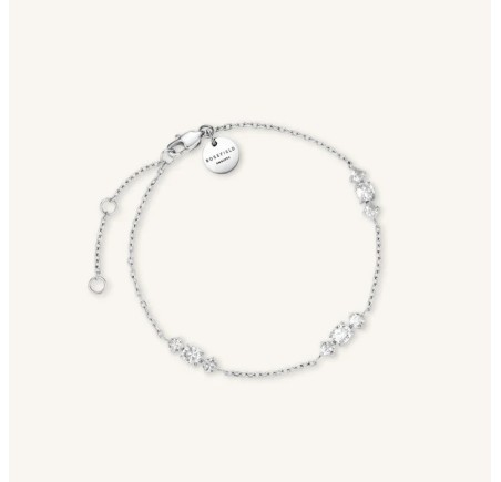 Rosefield stalen armband met zirkonia  Triple Crystals Bracelet Silver  JBTCS-J1021