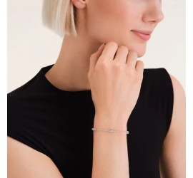 Rosefield stalen armband met zirkonia  Triple Crystals Bracelet Silver  JBTCS-J1021