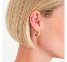 Rosefield staal vergulde steker oorring met zirkonia  Crystal Hoop Earring Gold   JECHG-J928