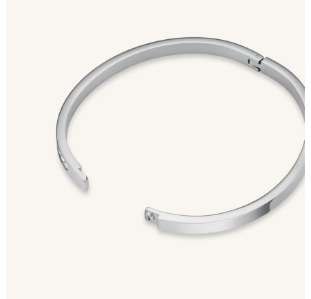 Rosefield stalen slavenarmband zirkonia  Chruystal Bangle Silver  JBCBS-J1034