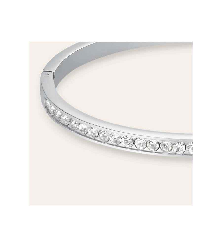 Rosefield stalen slavenarmband zirkonia