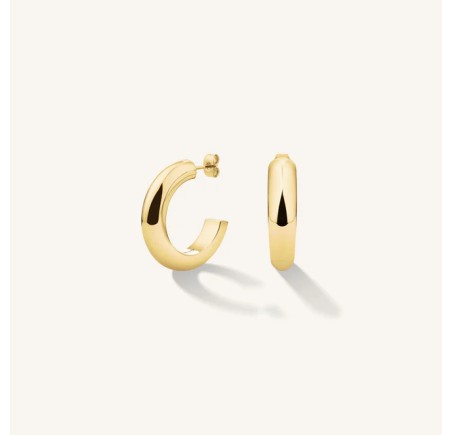 Rosefield staal vergulde steker oorring   DAily Solid Hoops Gold  JEDSG-J803