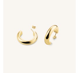 Rosefield staal vergulde steker oorring   DAily Solid Hoops Gold  JEDSG-J803