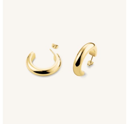 Rosefield staal vergulde steker oorring   DAily Solid Hoops Gold  JEDSG-J803