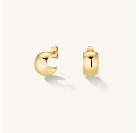 Rosefield staal vergulde steker oorring   Small Wide Hoops Gold  JESWG-J930