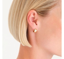 Rosefield staal vergulde steker oorring   Small Wide Hoops Gold  JESWG-J930