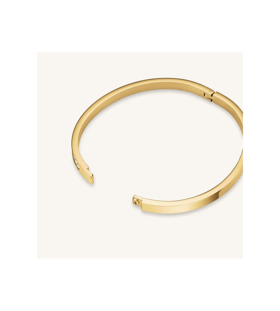 Rosefield staal vergulde slavenarmband zirkonia