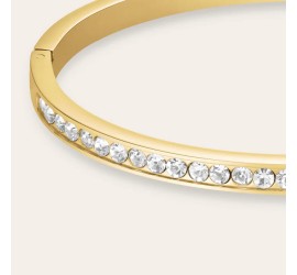 Rosefield staal vergulde slavenarmband zirkonia  Chrystal Bangle   JBCBG-J1033