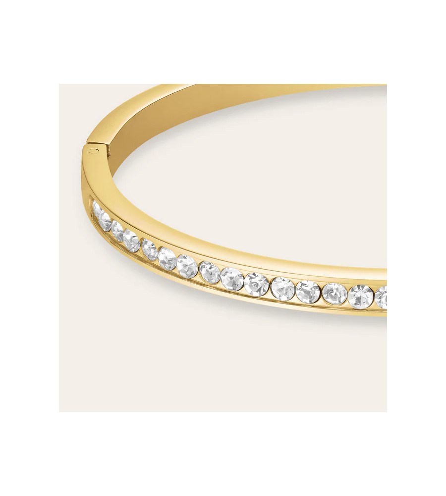 Rosefield staal vergulde slavenarmband zirkonia