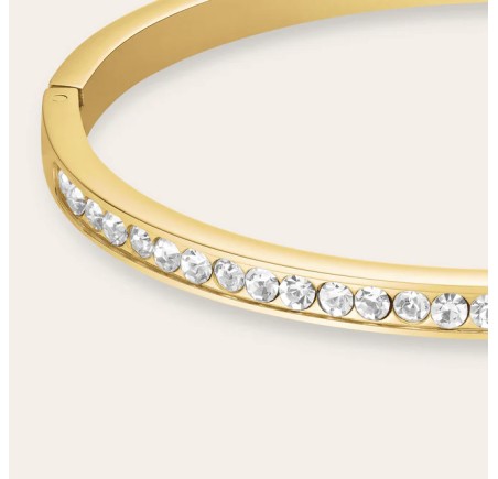 Rosefield staal vergulde slavenarmband zirkonia  Chrystal Bangle   JBCBG-J1033