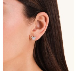 Rosefield staal vergulde oorsteker hart  Pavé Heart Studs  JEPHG-J1275