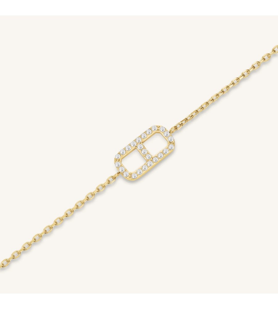 Rosefield staal verguld armband met zirkonia