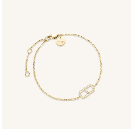 Rosefield staal verguld armband met zirkonia  Fine Octagon Bracelet  JBOCG-J1184
